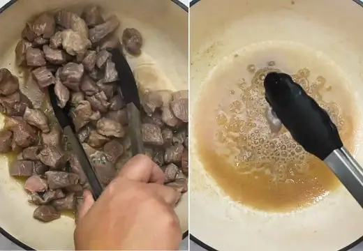 Remove Pork and Drain Excess Fat