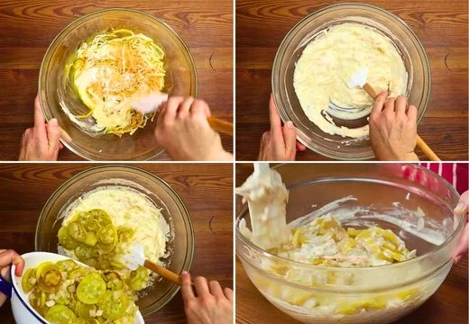 Combine the Squash with Creamy Mixture