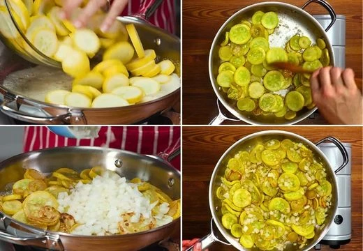 Cook the Squash and Onion Mixture
