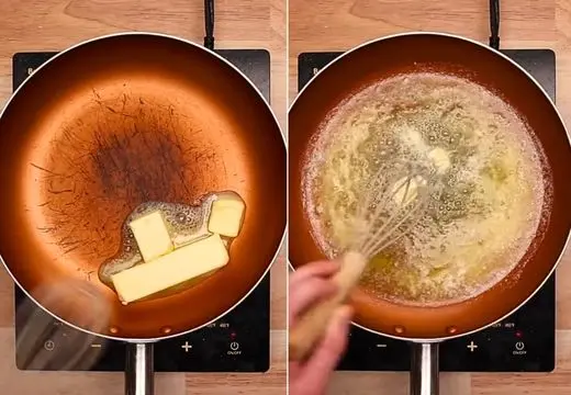 Melt Butter into Cream Over Low Heat