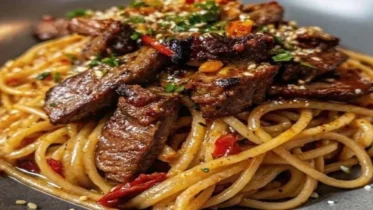 Yard House Spicy Beef Garlic Noodles Recipe